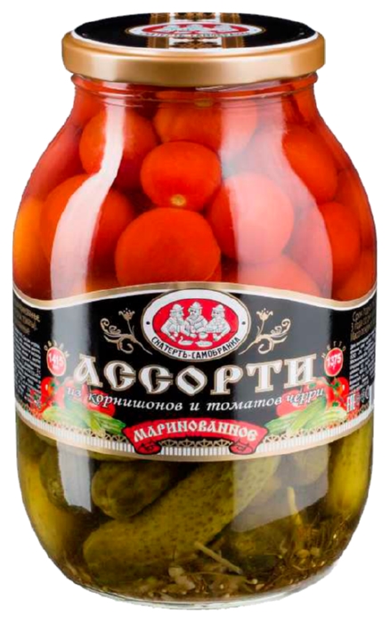 Ассорти СКАТЕРТЬ-САМОБРАНКА из корнишонов и черри ст/б 720мл