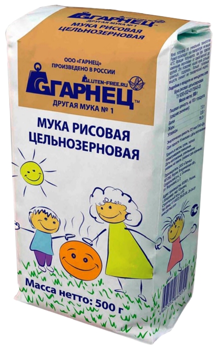 Мука ГАРНЕЦ рисовая без глютена м/у 500г
