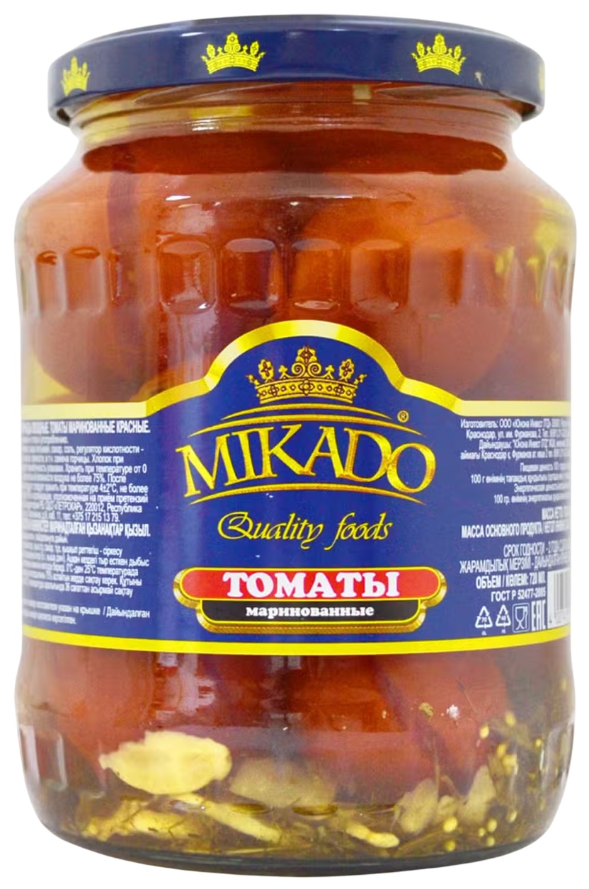 Томаты МИКАДО маринованные ст/б 720мл