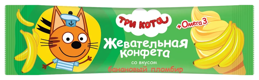 Жевательные конфеты СЛАДКАЯ СКАЗКА Три кота с Омега 3 11г