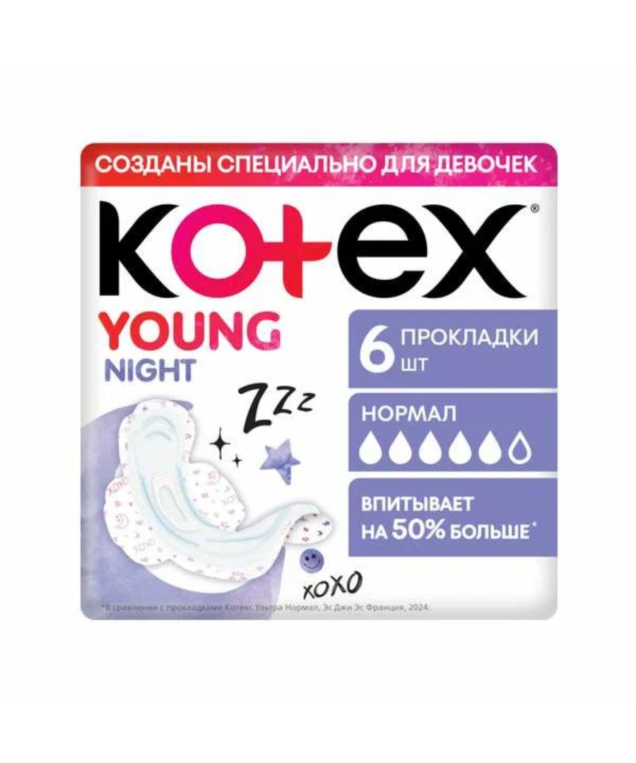Прокладки КОТЕКС Янг ночные 6шт