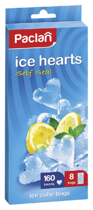 Пакетики для льда ПАКЛАН Сердечки 160шт