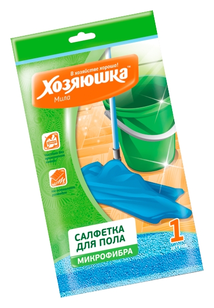 Салфетка ХОЗЯЮШКА МИЛА для пола микрофибра 50*60см
