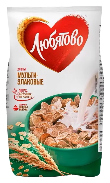 Хлопья ЛЮБЯТОВО мультизлаковые м/у 250г