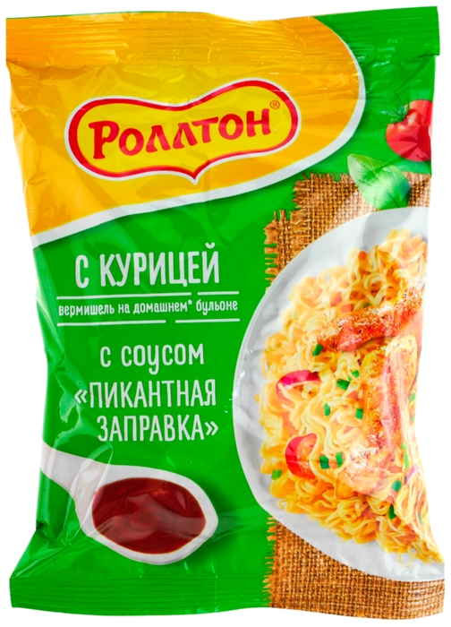 Вермишель б/п РОЛЛТОН курица пикантный соус 65г