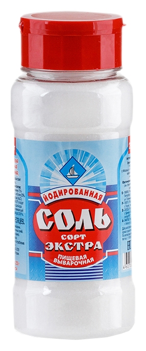 Соль выварочная йодированная пэт 250г