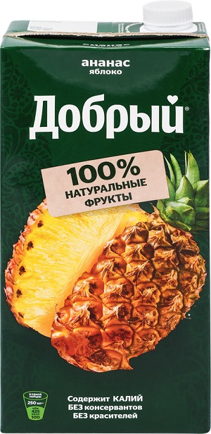 Нектар ДОБРЫЙ ананас яблоко 2л