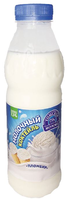 Коктейль молочный ТОМСКОЕ МОЛОКО Пломбир бзмж 2.5% 500мл