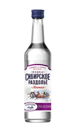 Водка ИТКУЛЬ Сибирское раздолье мягкая 38% ст/б 0.5л