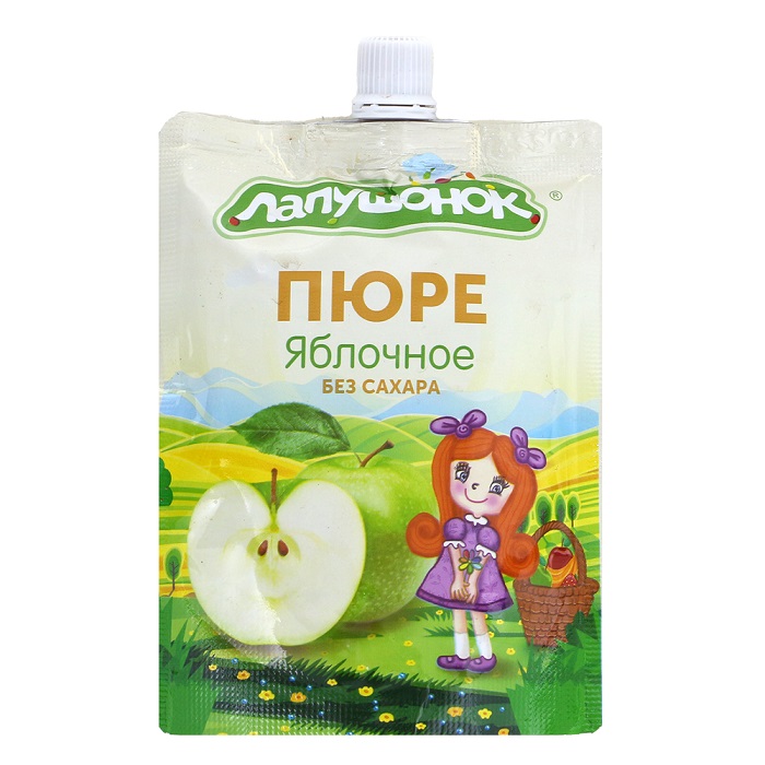 Пюре ЛАПУШОНОК яблоко д/пак 170г