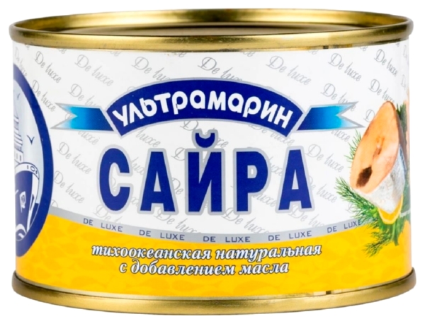 Сайра УЛЬТРАМАРИН натуральная с д/м ж/б 240г