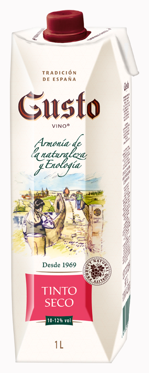 Вино ГУСТО красное п/сл 10-12% т/пак 1л