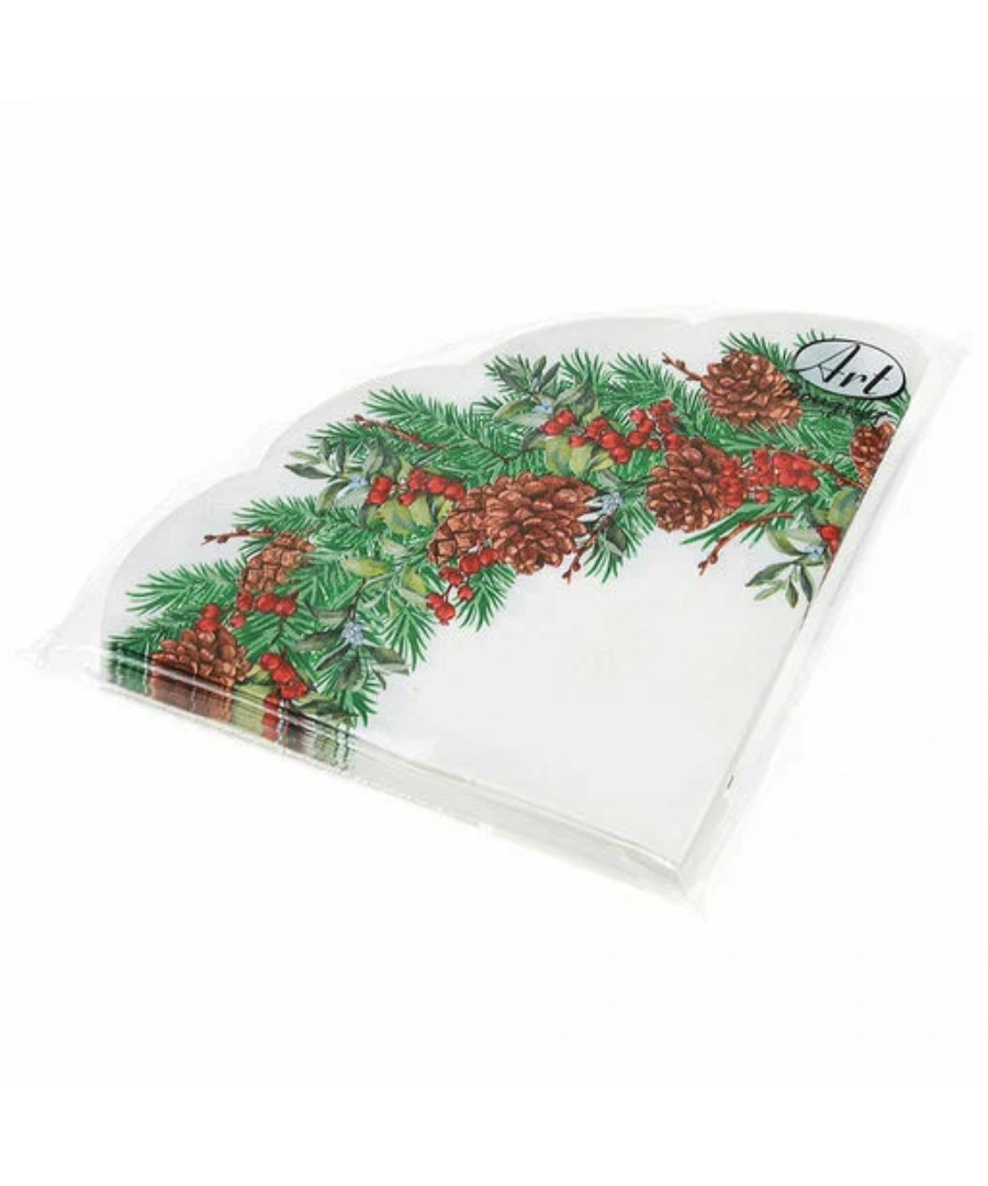 Салфетка БУКЕТ Новогодний венок-3 рондо 3сл 12шт