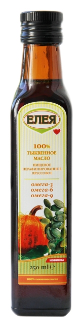 Масло тыквенное ЕЛЕЯ нерафинированное ст/б 250мл