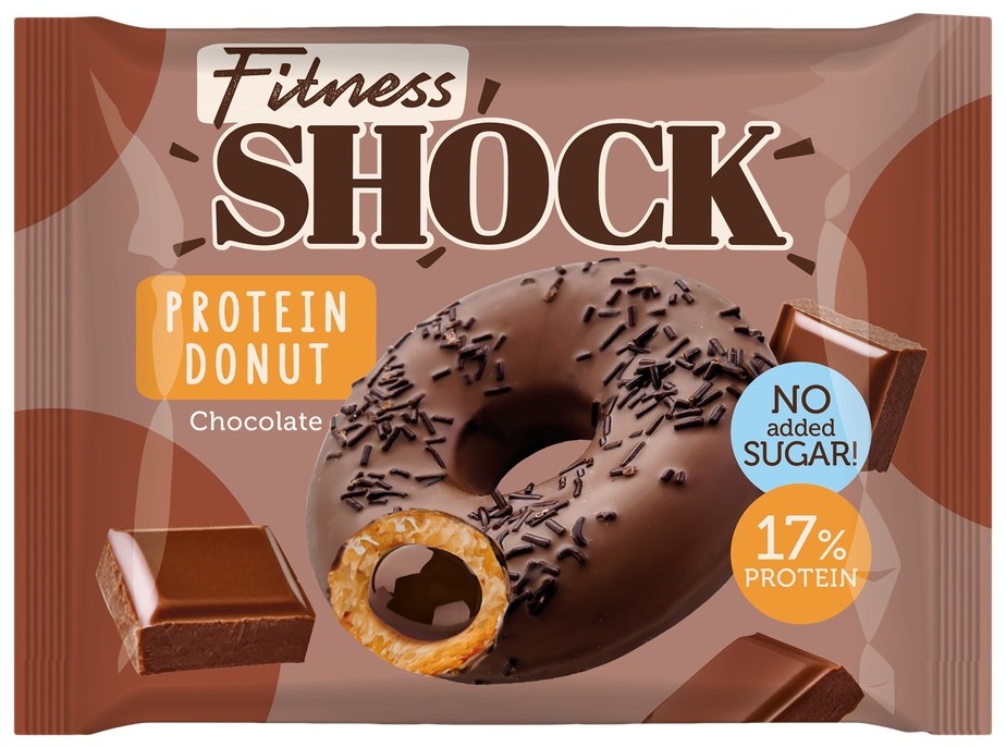 Донат ФИТНЕС ШОК с шоколадной начинкой 70г