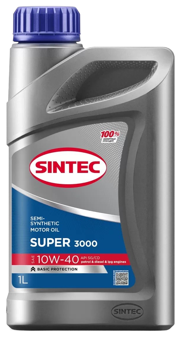 Масло СИНТЕК Супер 3000 SAE 10W-40 SG/CD полусинтетика 1л