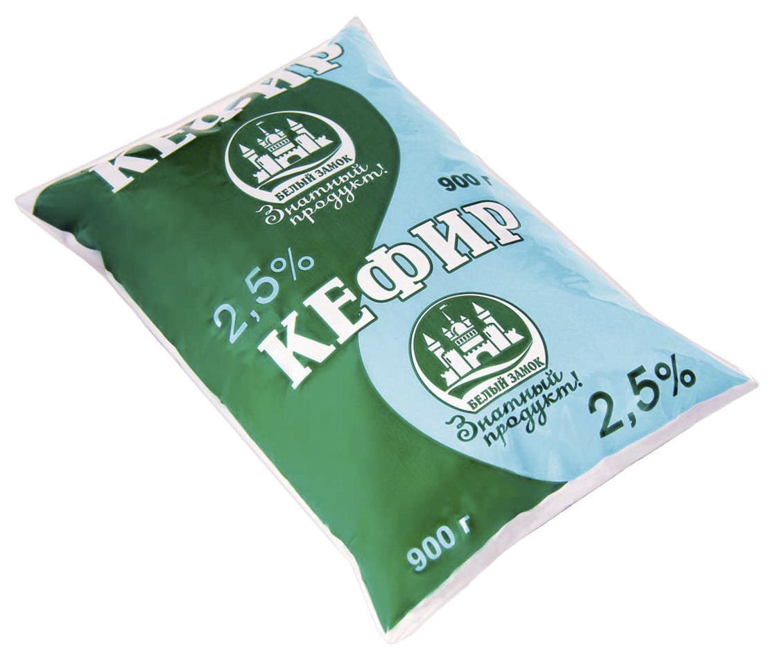 Кефир БЕЛЫЙ ЗАМОК бзмж 2.5% п/пак 500г
