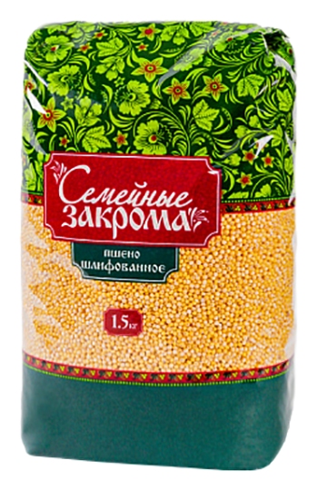 Пшено СЕМЕЙНЫЕ ЗАКРОМА шлифованное м/у 1500г