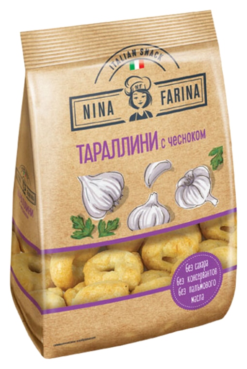 Тараллини НИНА ФАРИНА с чесноком 180г