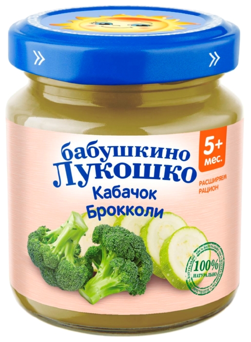Пюре БАБУШКИНО ЛУКОШКО кабачок брокколи ст/б 100г