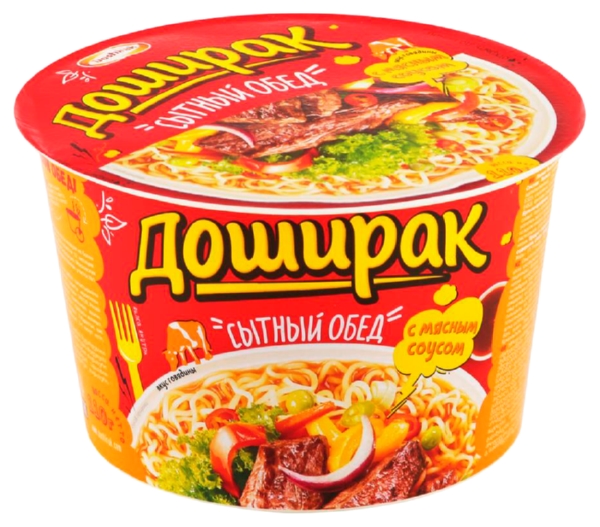 Лапша б/п ДОШИРАК Сытный обед с соусом из говядины 110г