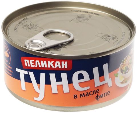 Тунец ПЕЛИКАН филе в масле ж/б 185г