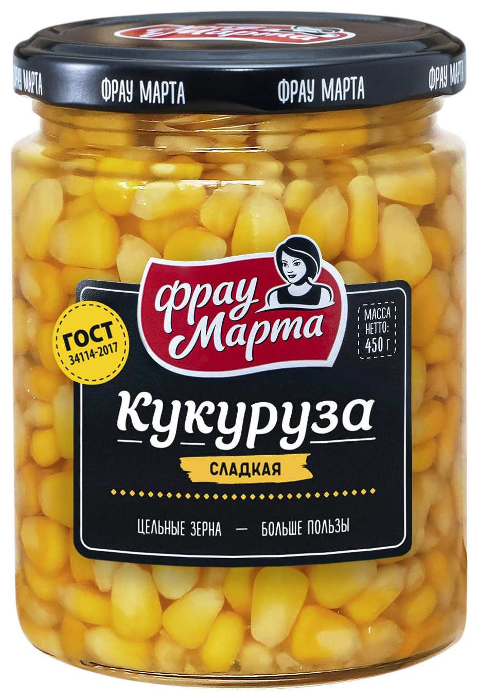 Кукуруза ФРАУ МАРТА сахарная ст/б 450г