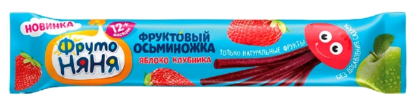Фруктовые кусочки ФРУТОНЯНЯ Осьминожки яблоко клубника м/у 16г
