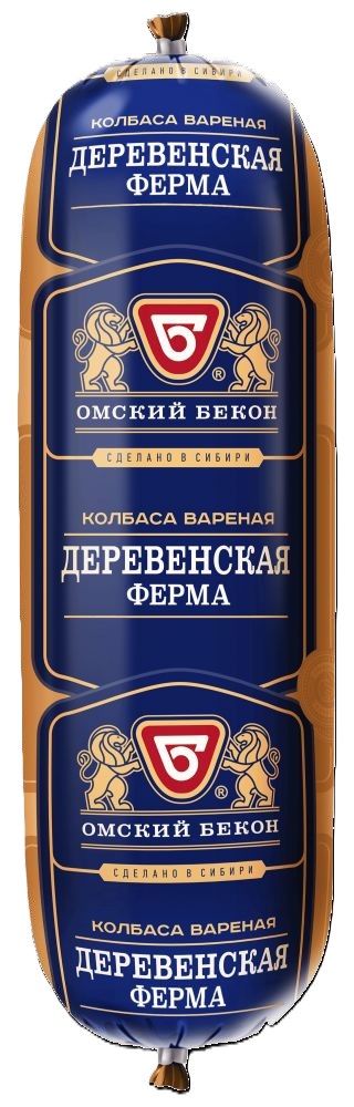 Колбаса ОМСКИЙ БЕКОН Деревенская ферма вареная 400г