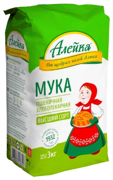 Мука АЛЕЙКА пшеничная в/с м/у 3кг