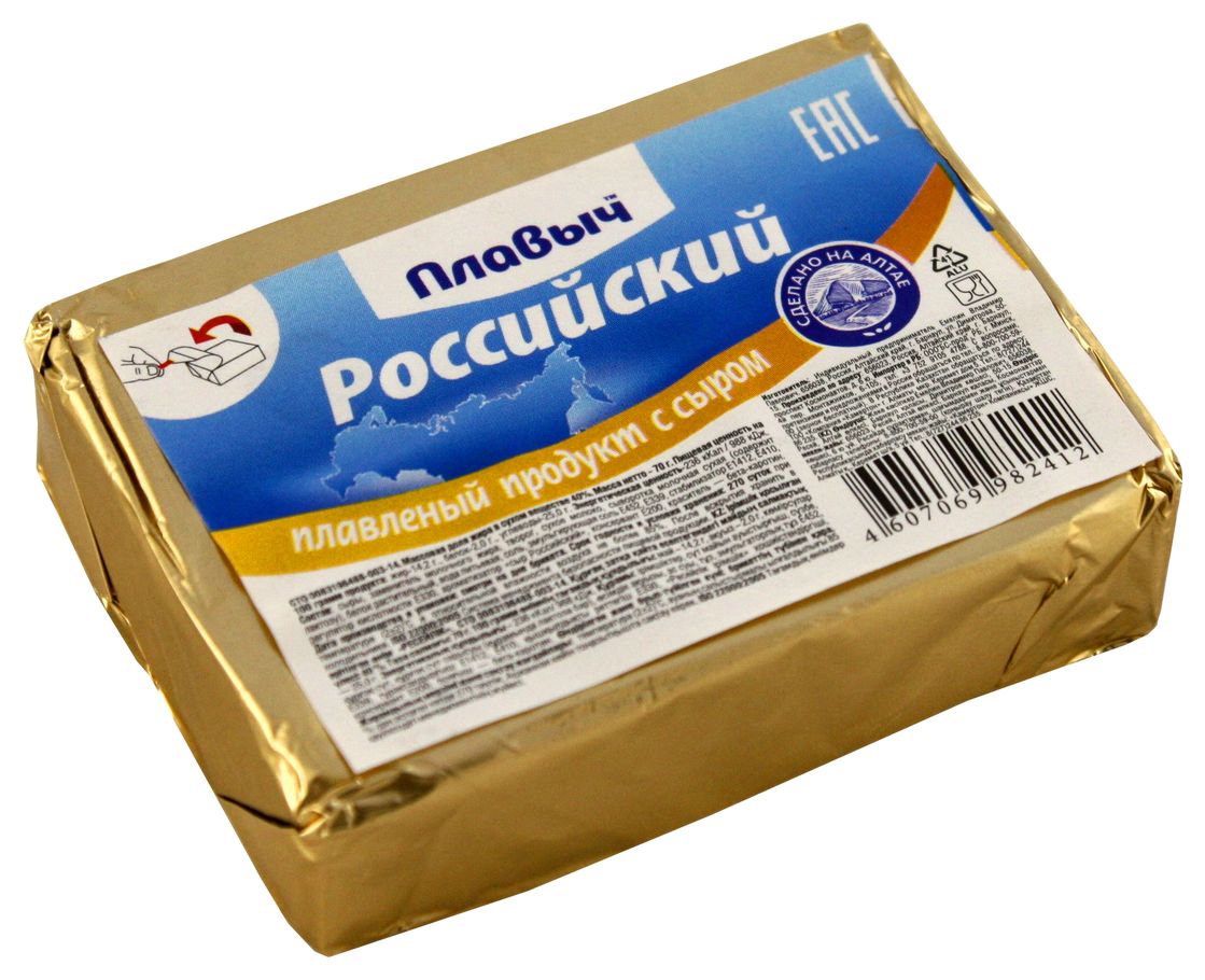 Плавленый продукт с сыром ЕМЕЛИН Российский сзмж 40% 70г