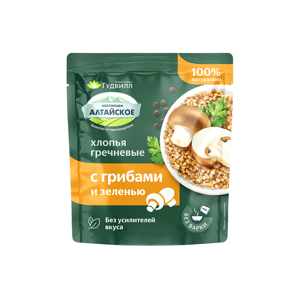 Каша ГУДВИЛЛ Хлопья гречневые с грибами м/у 40г