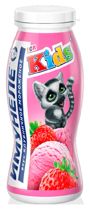 Кисломолочный напиток ИМУНЕЛЕ Клубничное мороженое бзмж 1.5% 100г