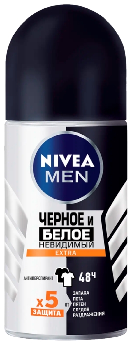 Дезодорант НИВЕЯ Черное и белое невидимый экстра мужской ролик 50мл