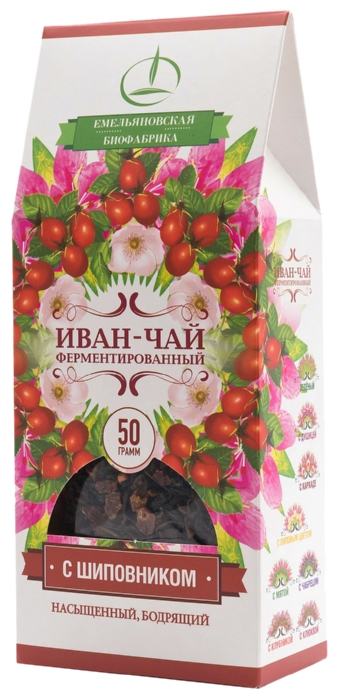 Чайный напиток ЕМЕЛЬЯНОВСКАЯ БИОФАБРИКА Иван-чай шиповник 50г
