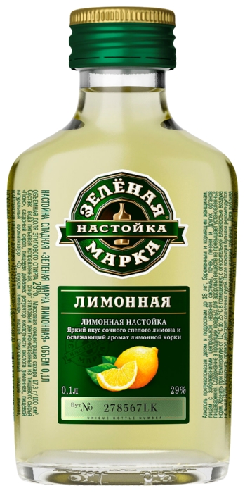 Настойка ЗЕЛЕНАЯ МАРКА Лимонная 29% ст/б 0.1л