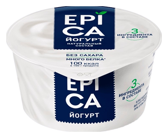 Йогурт ЭПИКА натуральный бзмж 6% 130г