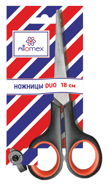 Ножницы АТТОМЕКС двухцветные 18см