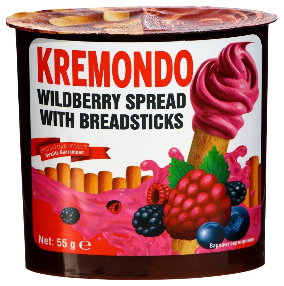 Набор КРЕМОНДО паста лесные ягоды+хлебные палочки пэт 55г