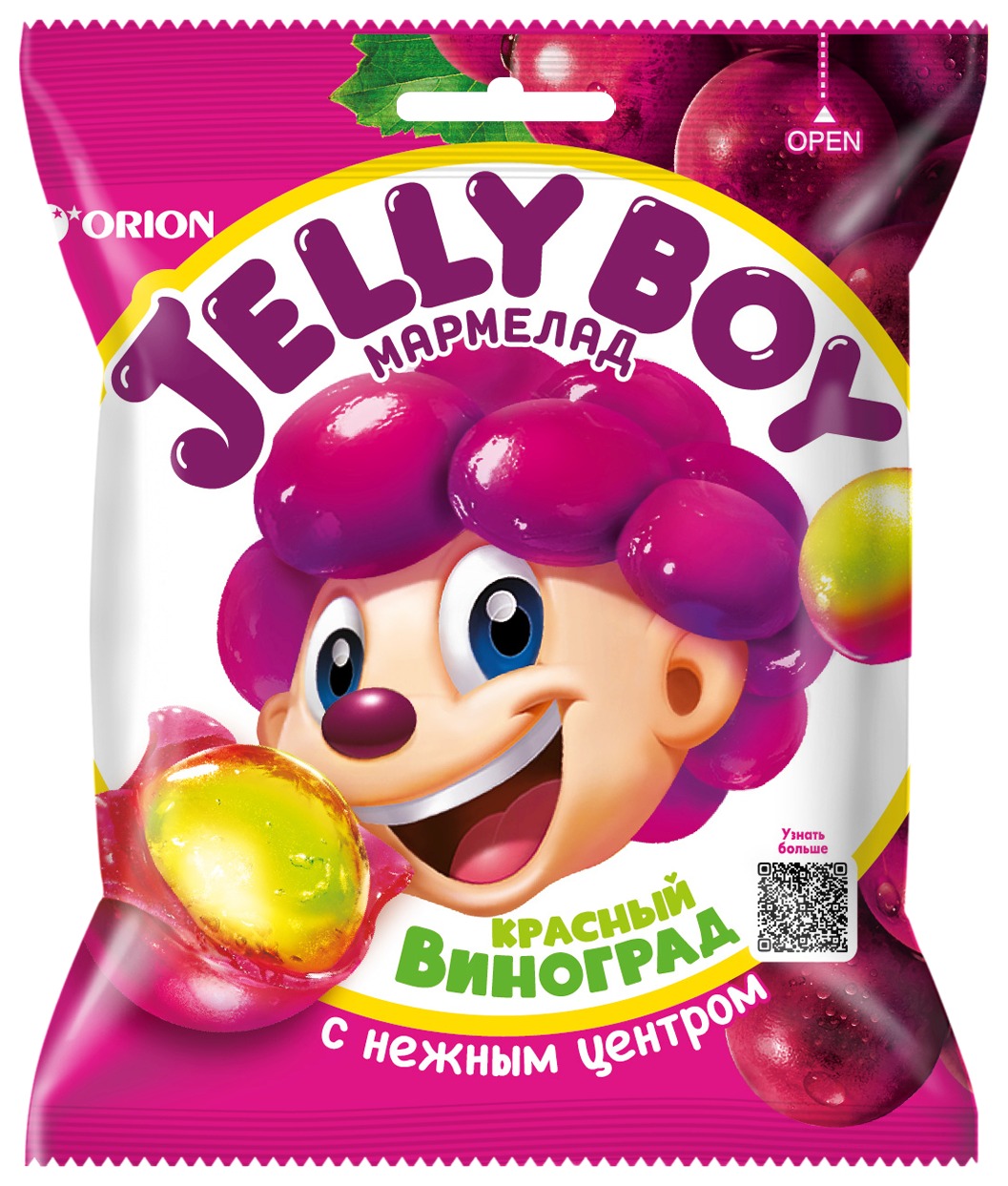 Жевательный мармелад ДЖЕЛЛИ БОЙ со вкусом красного винограда 66г
