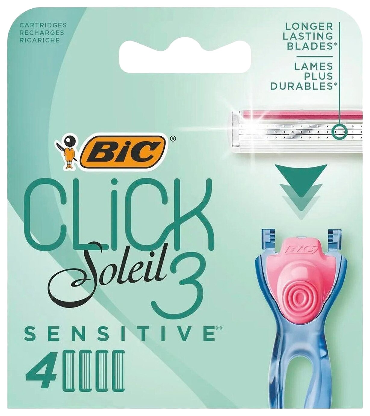 Кассеты БИК Клик 3 Солей сенситив 4шт