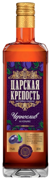Настойка ЦАРСКАЯ КРЕПОСТЬ Чернослив на коньяке 21% ст/б 0.5л