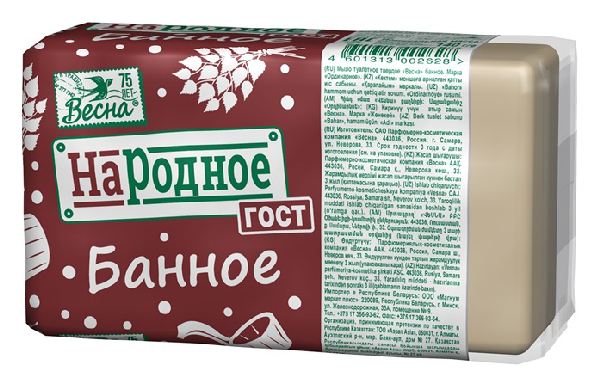 Мыло туалетное ВЕСНА Народное банное 140г
