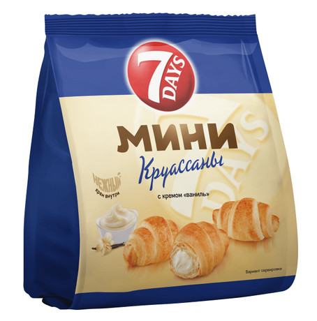 Круассаны мини 7 ДЭЙС ваниль 123г