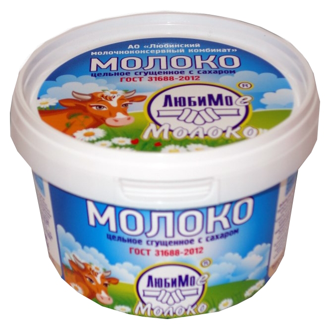 Сгущенное молоко ЛЮБИМО цельное с сахаром бзмж пэт 730г