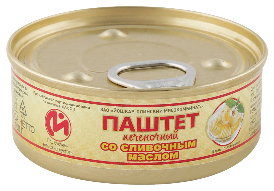 Паштет ЙОШКАР-ОЛА  печеночный со сливочным маслом ГОСТ ж/б 100г