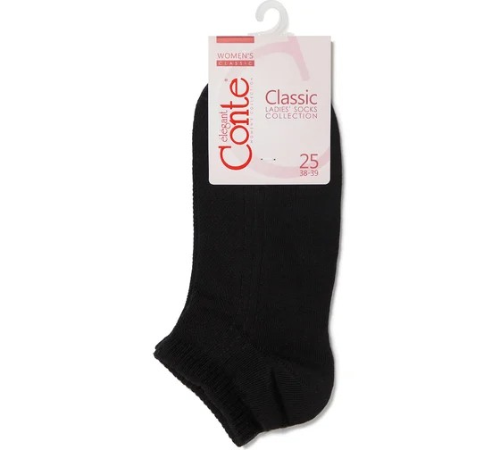 Носки женские КОНТЕ Элегант Классик короткие черные р.23-25 арт.7С-34СП016