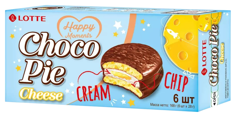 Печенье ЛОТТЕ Чоко-Пай сыр 6шт 168г