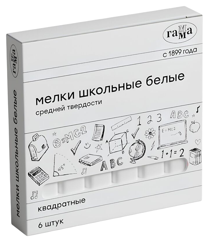 Мел ГАММА белый 6шт