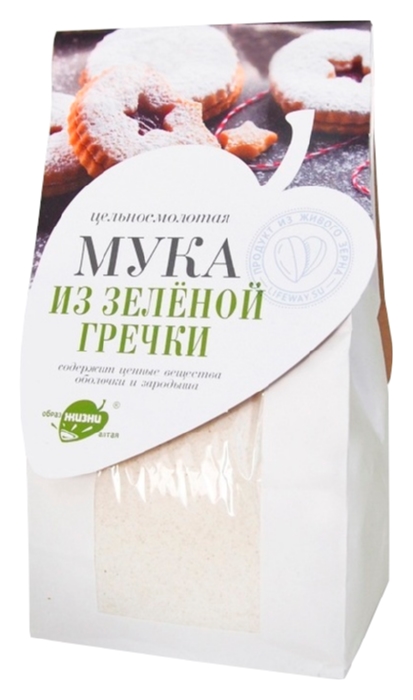 Мука ОБРАЗ ЖИЗНИ цельносмолотая из зеленой гречки м/у 500г